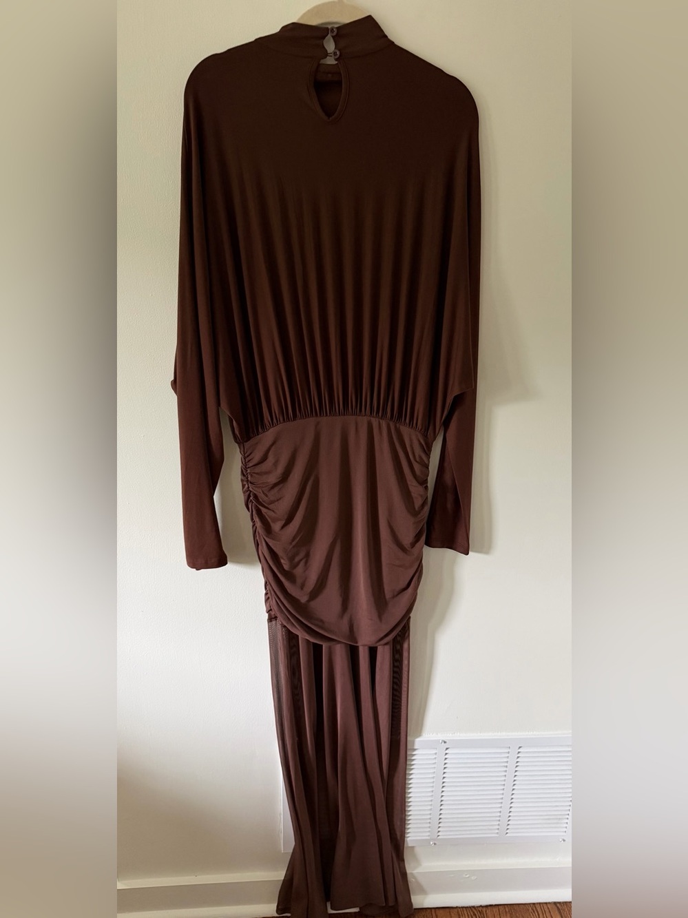 COMENSE Sheer Ruched Maxi Dress NWT Size Medium - Picture 3 of 4